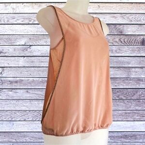 Doe & Rae Sheer Beaded Tank Top S